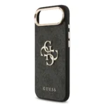Guess iPhone 17 Air Backcover hoesje - 4G - Big Metal Logo - Gold Edge - Zwart - Image 6