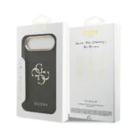 Guess iPhone 17 Air Backcover hoesje - 4G - Big Metal Logo - Gold Edge - Zwart - Image 8