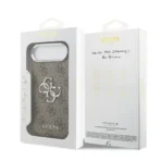Guess iPhone 17 Air Backcover hoesje - 4G - Big Metal Logo - Silver Edge - Bruin - Afbeelding 7