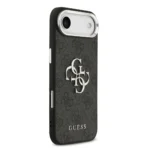 Guess iPhone 17 Air Backcover hoesje - 4G - Big Metal Logo - Silver Edge - Zwart - Afbeelding 2