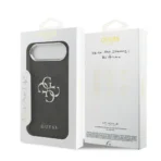 Guess iPhone 17 Air Backcover hoesje - 4G - Big Metal Logo - Silver Edge - Zwart - Afbeelding 7