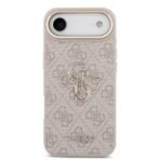 Guess iPhone 17 Air Backcover hoesje - 4G - Big Metal Logo - Gold Edge - Roze - Image 2