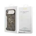 Guess iPhone 17 Air Backcover hoesje - 4G - Big Metal Logo - Gold Edge - Bruin - Image 8
