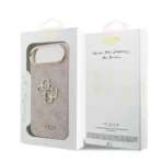 Guess iPhone 17 Air Backcover hoesje - 4G - Big Metal Logo - Gold Edge - Roze - Image 7