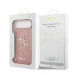 Guess iPhone 17 Air Backcover hoesje - Big 4G - Fixed Glitter - Roze - Afbeelding 9