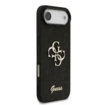 Guess iPhone 17 Air Backcover hoesje - Big 4G - Fixed Glitter - Zwart - Afbeelding 2