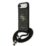 Guess iPhone 17 Air Backcover hoesje - Crossbody 4G Big Logo - Cord Strap - Zwart - Afbeelding 3
