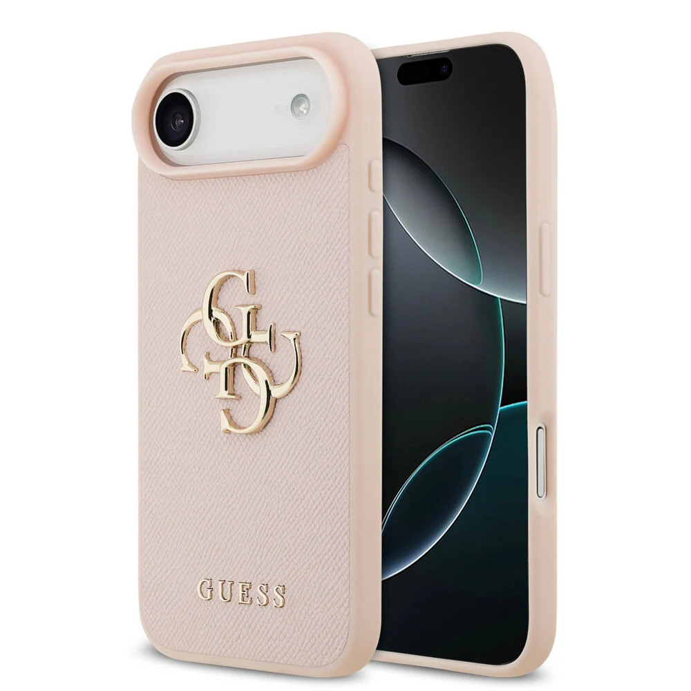 guess-guess-iphone-17-air-backcover-hoesje-grained.webp Guess iPhone 17 Air Backcover hoesje - Grained - Big 4G Logo - Roze - Image 1
