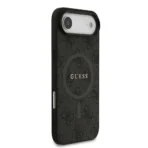 Guess iPhone 17 Air Backcover hoesje - Magsafe PU Leather - 4G Classic Logo - Zwart - Afbeelding 4