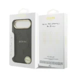 Guess iPhone 17 Air Backcover hoesje - Magsafe PU Leather - 4G Classic Logo - Zwart - Afbeelding 8