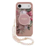 iPhone 17 Air hoesje Guess MagSafe roze bloemen