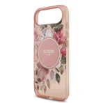 Guess iPhone 17 Air Backcover hoesje - Magsafe - IML Flowers with Pearl Strap - Roze - Afbeelding 8
