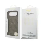 Guess iPhone 17 Air Backcover hoesje - Magsafe PU Leather - 4G Classic Logo - Bruin - Afbeelding 9