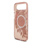 Guess iPhone 17 Air Backcover hoesje - Magsafe - IML Flowers with Pearl Strap - Roze - Afbeelding 7