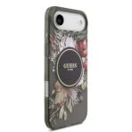 Guess iPhone 17 Air Backcover hoesje - Magsafe - IML Flowers with Pearl Strap - Zwart - Afbeelding 2