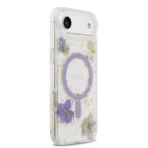 Guess iPhone 17 Air Backcover hoesje - Magsafe - Resin Flowers Design - Paars - Afbeelding 2