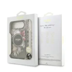Guess iPhone 17 Air Backcover hoesje - Magsafe - IML Flowers with Pearl Strap - Zwart - Afbeelding 9