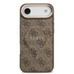 Guess iPhone 17 Air Backcover hoesje - Magsafe PU Leather - 4G Classic Logo - Bruin - Afbeelding 3