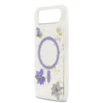 Guess iPhone 17 Air Backcover hoesje - Magsafe - Resin Flowers Design - Paars - Afbeelding 7