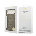 Guess iPhone 17 Air Backcover hoesje - Magsafe PU Leather - 4G Classic Logo - Bruin - Afbeelding 7