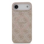 Guess iPhone 17 Air Backcover hoesje - Magsafe PU Leather - 4G Classic Logo - Roze - Afbeelding 3