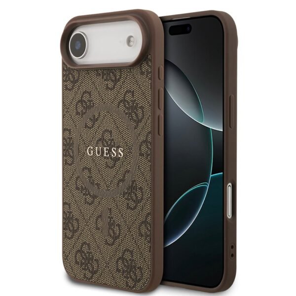 Guess iPhone 17 Air MagSafe hoesje bruin leer