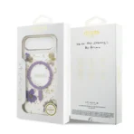 Guess iPhone 17 Air Backcover hoesje - Magsafe - Resin Flowers Design - Paars - Afbeelding 9
