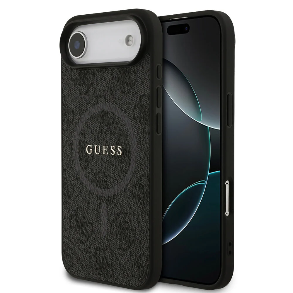 guess-guess-iphone-17-air-backcover-hoesje-magsafe-7.webp Guess iPhone 17 Air Backcover hoesje - Magsafe PU Leather - 4G Classic Logo - Zwart - Image 1