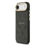 Guess iPhone 17 Air Backcover hoesje - Magsafe PU Leather - 4G Classic Logo - Zwart - Afbeelding 4