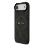 Guess iPhone 17 Air Backcover hoesje - Magsafe PU Leather - 4G Classic Logo - Zwart - Afbeelding 2
