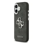 Guess iPhone 17 Backcover hoesje - 4G - Big Metal Logo - Silver Edge - Zwart - Image 4