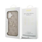 Guess iPhone 17 Backcover hoesje - 4G - Big Metal Logo - Gold Edge - Roze - Image 7