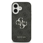 Guess iPhone 17 Backcover hoesje - 4G - Big Metal Logo - Silver Edge - Zwart - Image 3