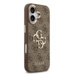 Guess iPhone 17 Backcover hoesje - 4G - Big Metal Logo - Gold Edge - Bruin - Image 2