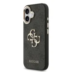 Guess iPhone 17 Backcover hoesje - 4G - Big Metal Logo - Gold Edge - Zwart - Image 4