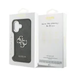 Guess iPhone 17 Backcover hoesje - 4G - Big Metal Logo - Silver Edge - Zwart - Image 7
