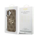 Guess iPhone 17 Backcover hoesje - 4G - Big Metal Logo - Gold Edge - Bruin - Image 7