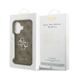 Guess iPhone 17 Backcover hoesje - 4G - Big Metal Logo - Silver Edge - Bruin - Image 7