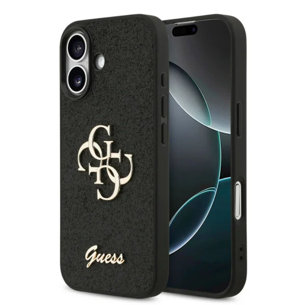 Guess iPhone 17 hoesje glitter zwart
