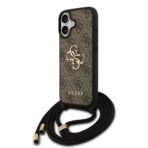 Guess iPhone 17 Backcover hoesje - Crossbody 4G Big Logo - Cord Strap - Bruin - Afbeelding 4