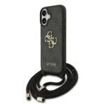 Guess iPhone 17 Backcover hoesje - Crossbody 4G Big Logo - Cord Strap - Zwart - Afbeelding 3