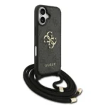 Guess iPhone 17 Backcover hoesje - Crossbody 4G Big Logo - Cord Strap - Zwart - Afbeelding 2
