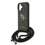Guess iPhone 17 Backcover hoesje - Crossbody 4G Big Logo - Cord Strap - Zwart - Afbeelding 4