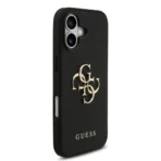 Guess iPhone 17 Backcover hoesje - Grained - Big 4G Logo - Zwart - Afbeelding 4
