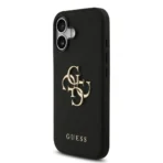 Guess iPhone 17 Backcover hoesje - Grained - Big 4G Logo - Zwart - Afbeelding 2