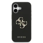 Guess iPhone 17 Backcover hoesje - Grained - Big 4G Logo - Zwart - Afbeelding 3
