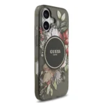 Guess iPhone 17 Backcover hoesje - Magsafe - IML Flowers with Pearl Strap - Zwart - Afbeelding 2