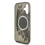 Guess iPhone 17 Backcover hoesje - Magsafe - IML Flowers with Pearl Strap - Zwart - Afbeelding 6