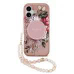 Guess iPhone 17 hoesje MagSafe bloemen roze