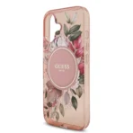 Guess iPhone 17 Backcover hoesje - Magsafe - IML Flowers with Pearl Strap - Roze - Afbeelding 7